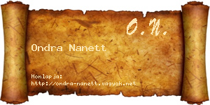 Ondra Nanett névjegykártya